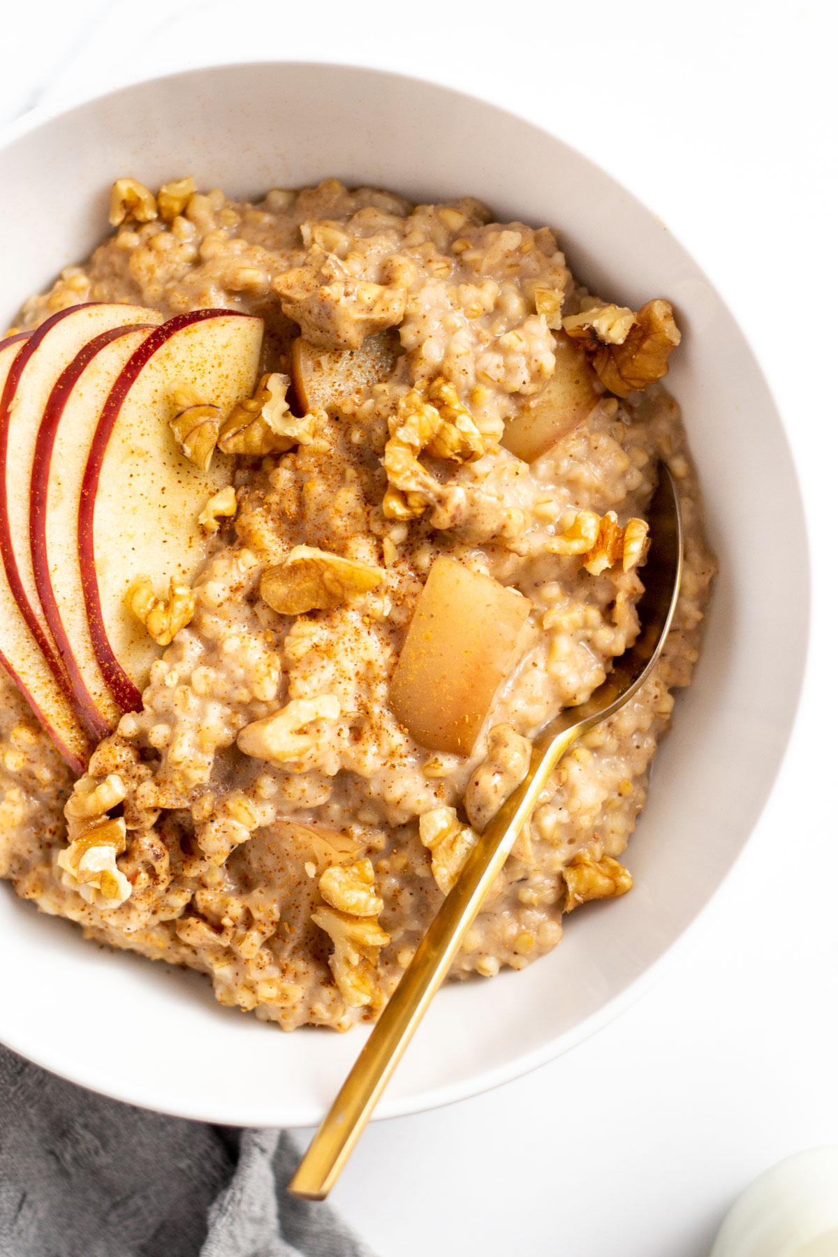 Rice Cooker Steel Cut Oats with Apples & Cinnamon • The Good