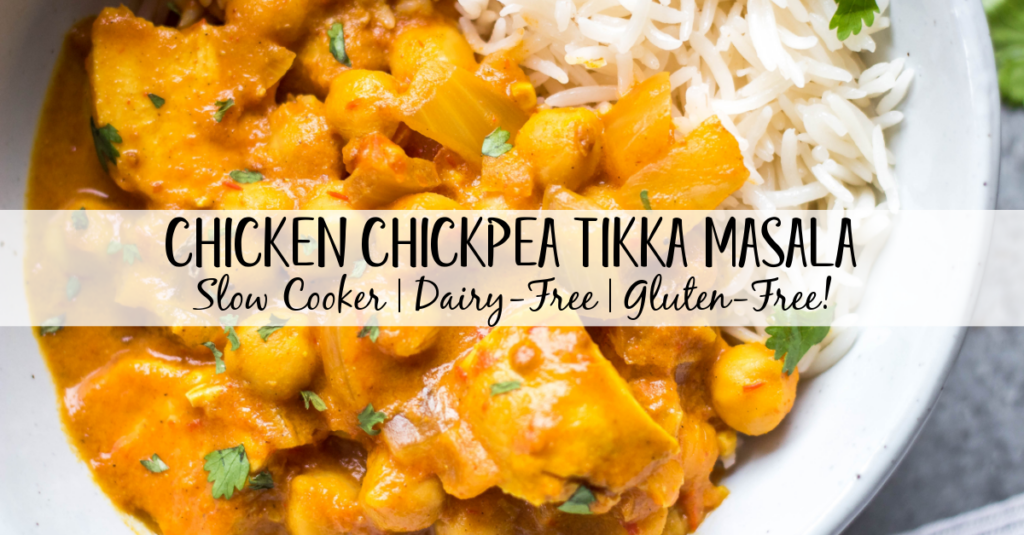 Gluten Free Slow Cooker Chicken and Chickepea Tikka Masala