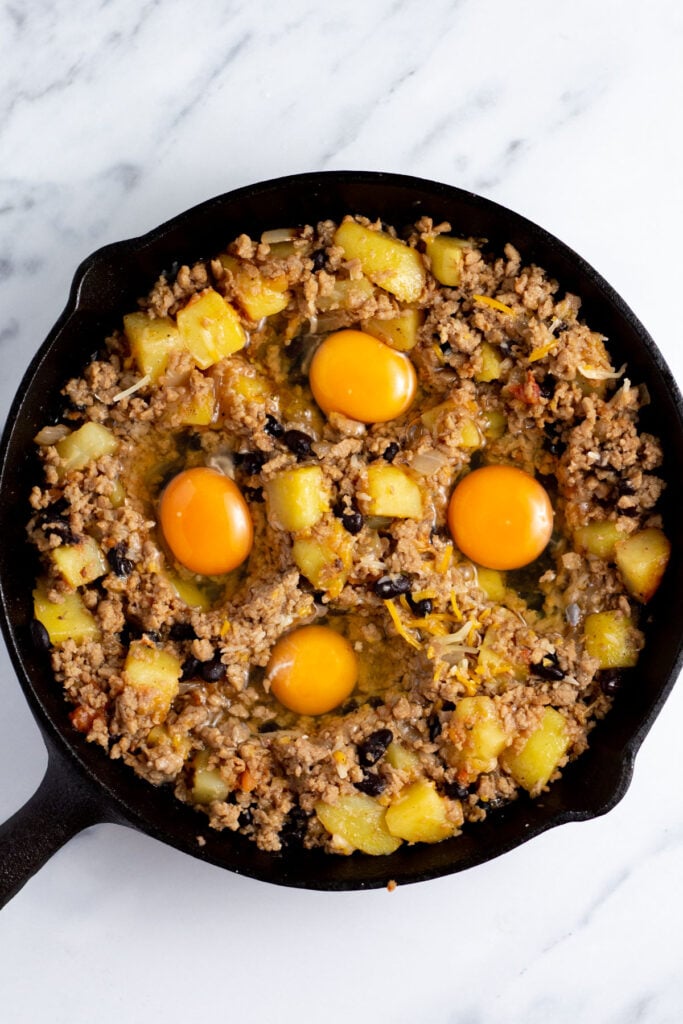 breakfast burrito skillet step by step cooking process
