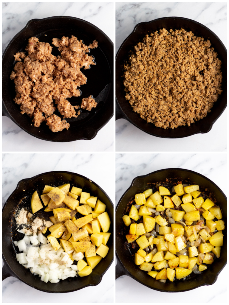 breakfast burrito skillet step by step cooking process