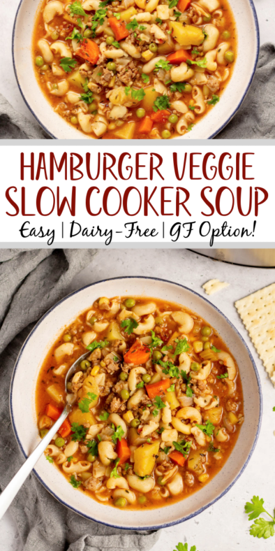 Slow Cooker Hamburger & Vegetable Noodle Soup (Gluten-Free) - Healthy ...