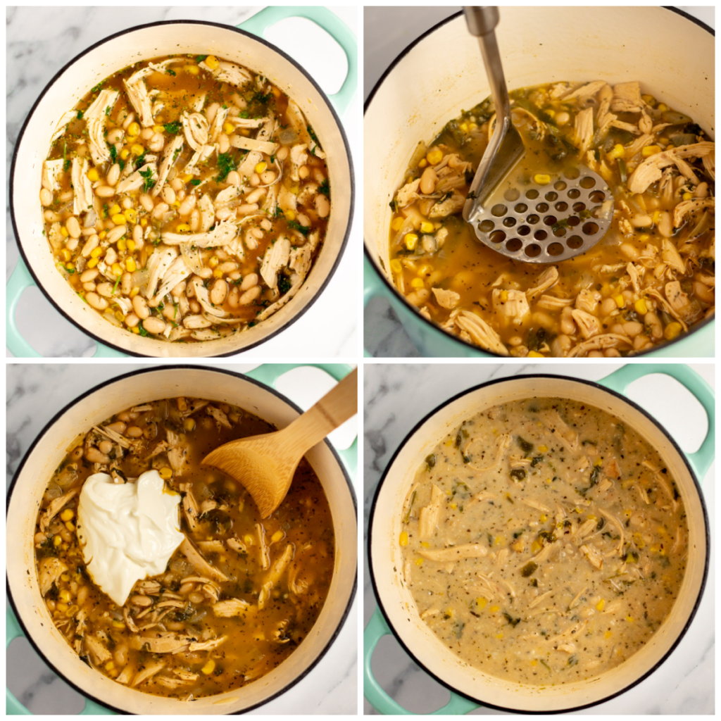 white bean turkey chili step by step cooking process
