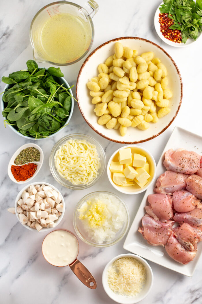 Garlic Chicken Gnocchi Skillet 30 Minutes, GF Healthy Hearty Recipes