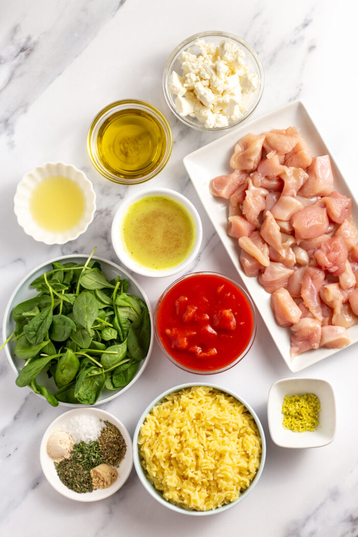 Greek Chicken Orzo Bake Healthy Hearty Recipes