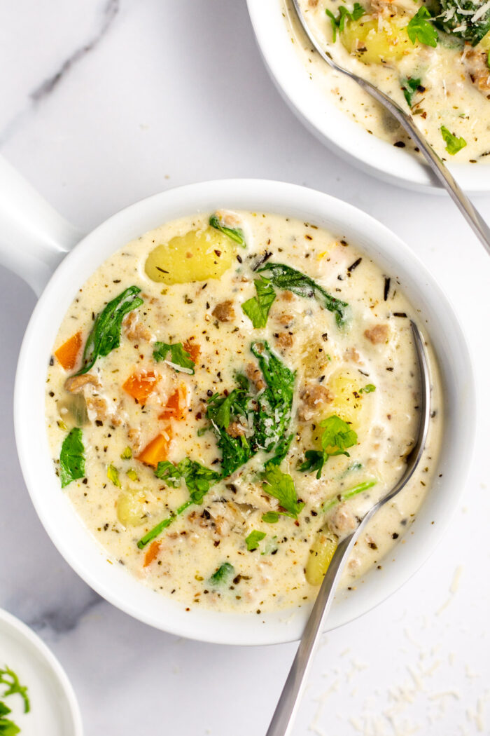 Slow Cooker Creamy Sausage Gnocchi Soup (GlutenFree) Healthy Hearty