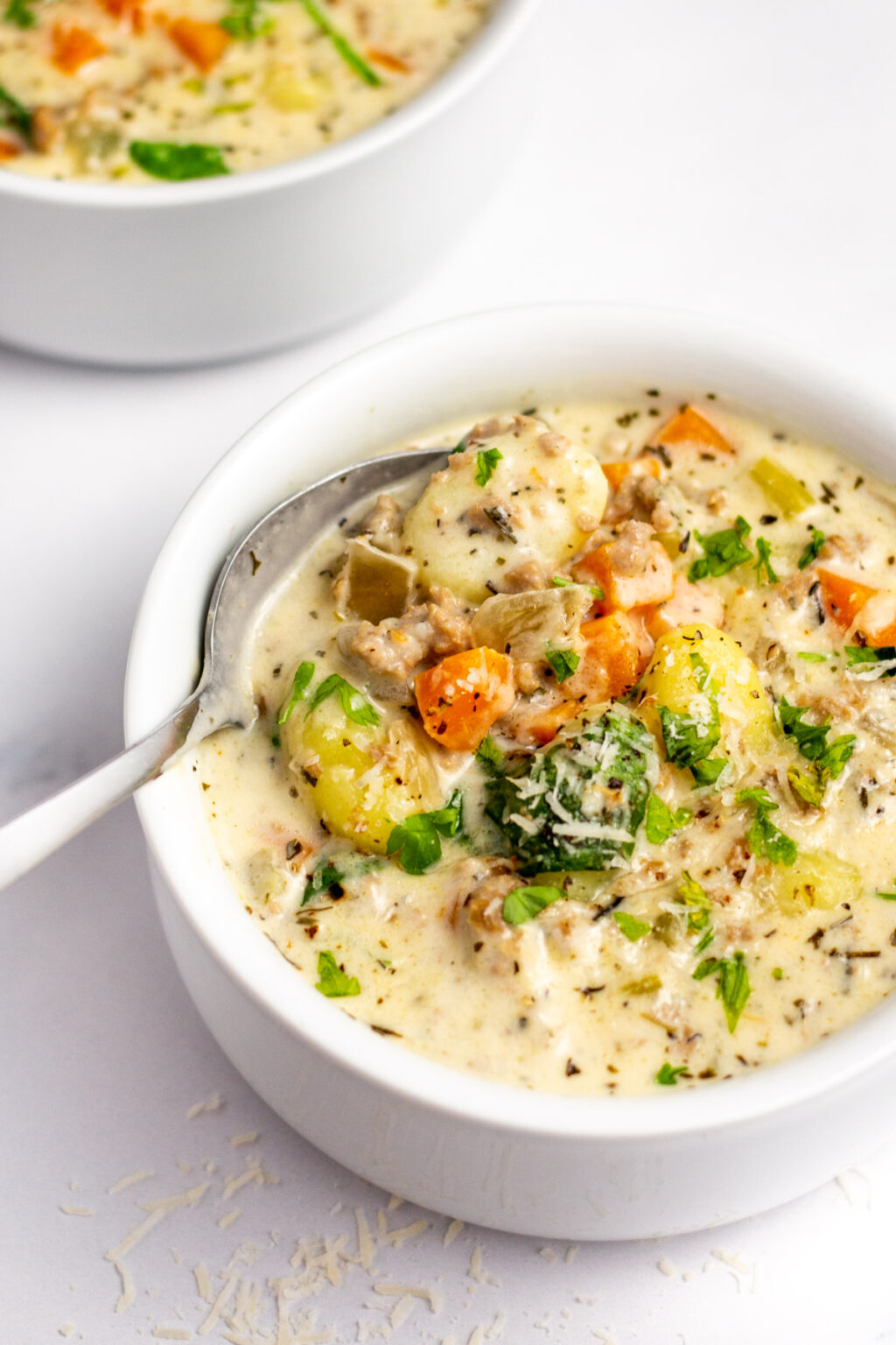 Slow Cooker Creamy Sausage Gnocchi Soup (GlutenFree) Healthy Hearty