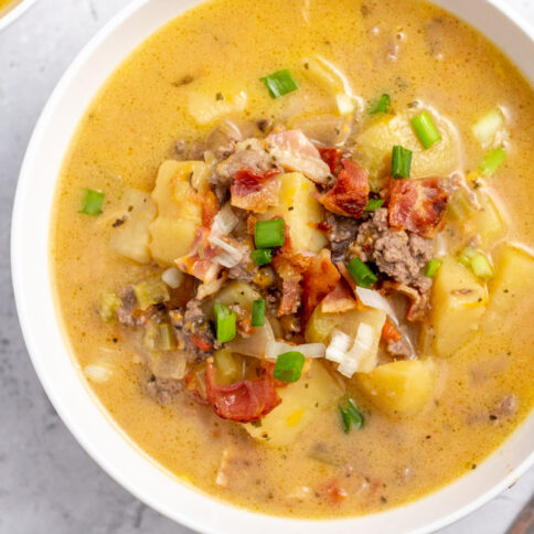 Slow Cooker Creamy Potato Bacon Soup (Gluten-Free) - Healthy Hearty Recipes