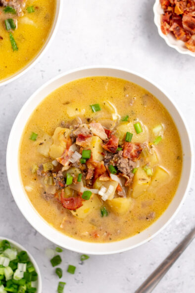 Slow Cooker Creamy Potato Bacon Soup (Gluten-Free) - Healthy Hearty Recipes