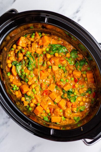 Slow Cooker Vegetable Curry (Meatless, Vegan, Dairy-Free, GF) - Healthy