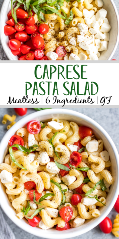 Caprese Pasta Salad (Meatless, Gluten-Free Option) - Healthy Hearty Recipes