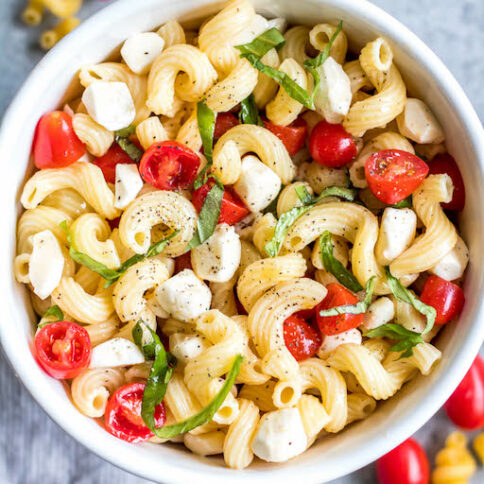 Caprese Pasta Salad (Meatless, Gluten-Free Option) - Healthy Hearty Recipes