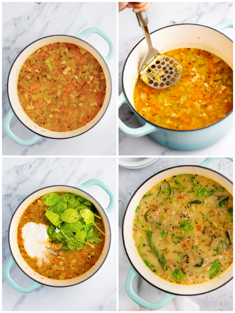 italian sausage white bean soup cooking process step by step