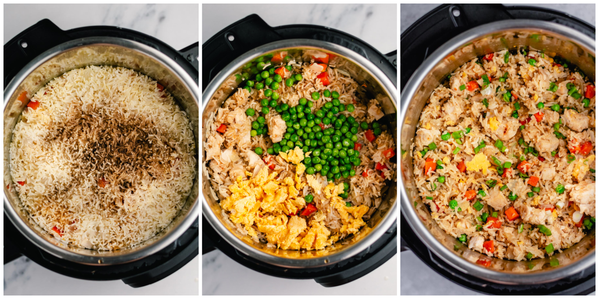 Instant Pot Chicken Fried Rice Process