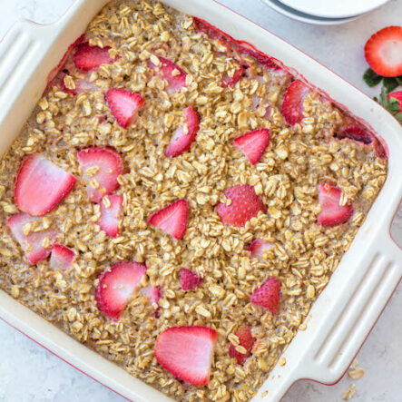 Healthy Strawberry Baked Oatmeal: Gluten Free, Dairy Free