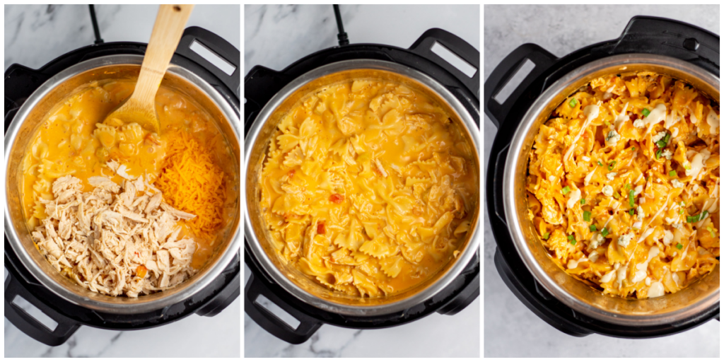 Instant Pot Buffalo Chicken Pasta Step by Step Cooking Process