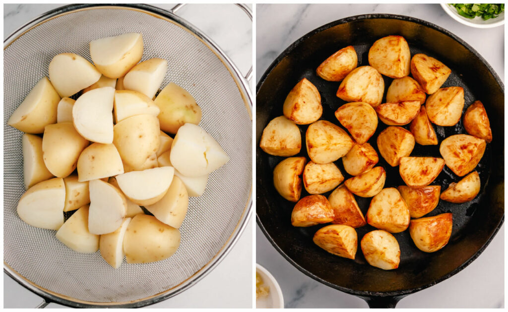 Garlic Chicken and Potato Skillet Process