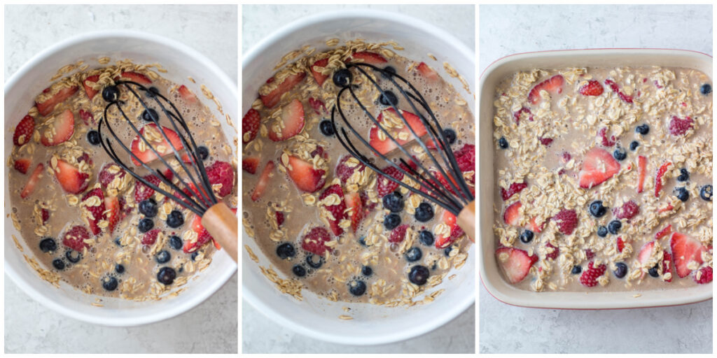 Mixed Berry Baked Oatmeal Process