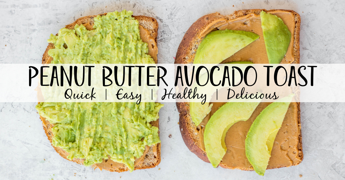 Peanut butter avocado toast is among the easiest and fastest healthy breakfasts out there. Ready in under ten minutes and made with delicious avocados and creamy peanut butter and endless ways to customize to taste you can't go wrong! #healthybreakfastrecipes #30minutemeals #healthybreakfast #avocadotoast #avocado