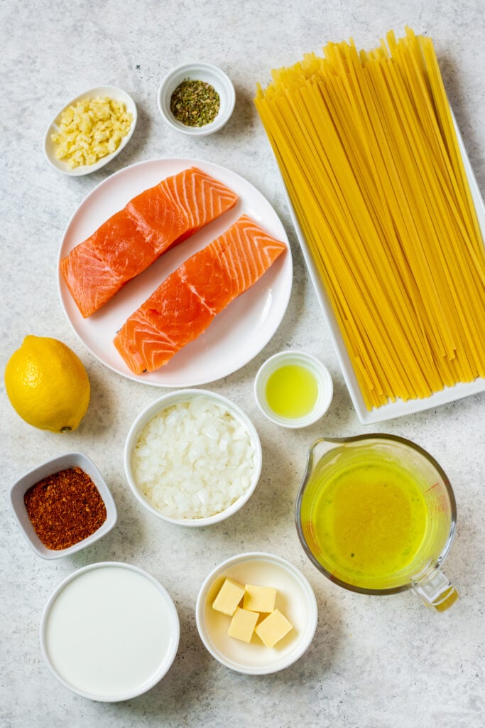 cajun-salmon-pasta-ingredients