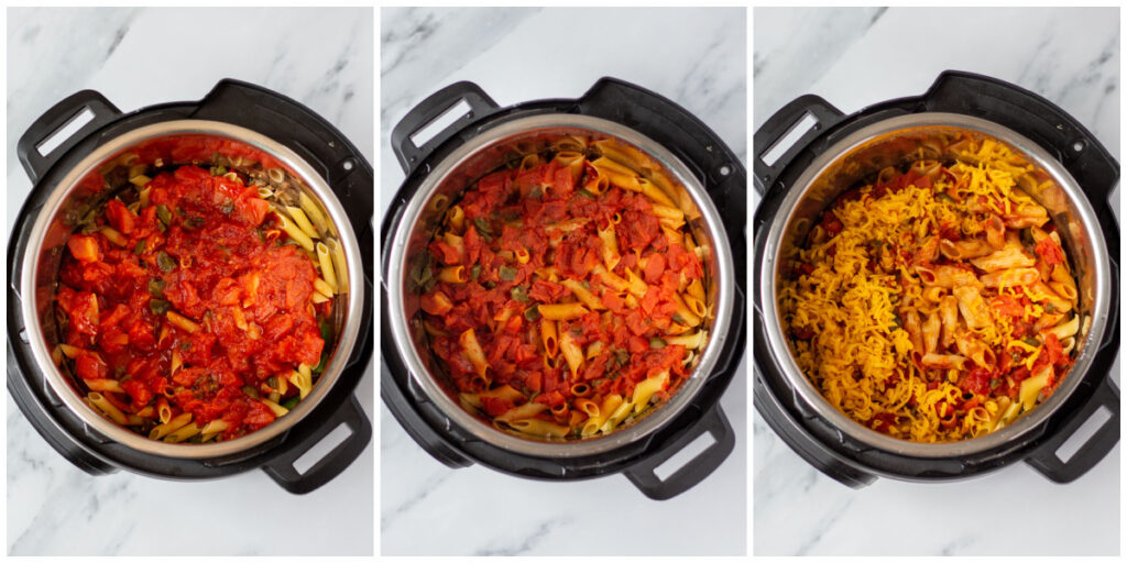 instant-pot-enchilada-pasta-process