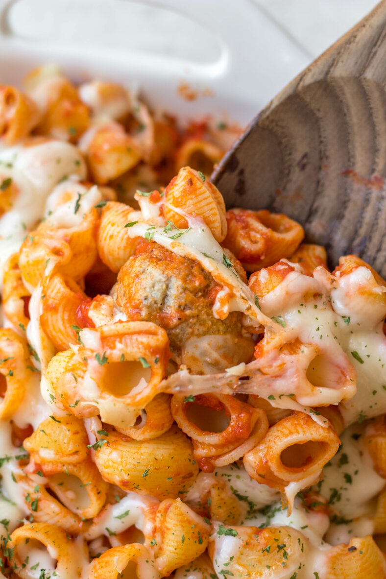 Easy Meatball Pasta Bake Healthy Hearty Recipes